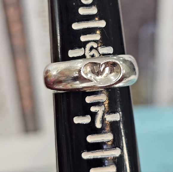 💚Tiffany & Co. Curved Heart Elsa Peretti 925 Silver Vintage Ring SZ 6.25 💍 - Picture 11 of 17